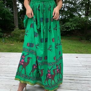 Ethnic Indian Maxi Skirt w/ Camel Designs